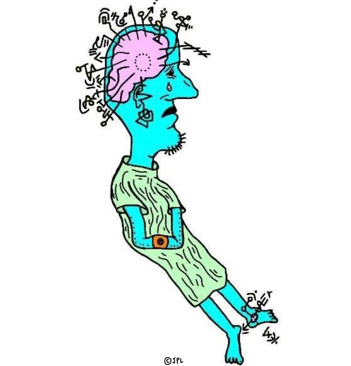Brain Figure Teal