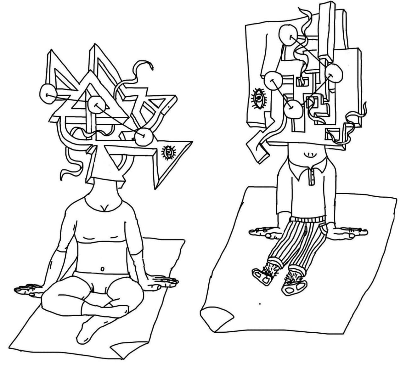 Meditation Figures Diptych